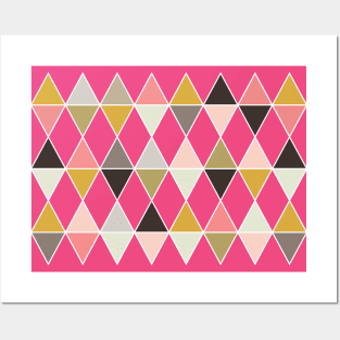 Modern Rose Gold  Geometric Triangles Posters and Art